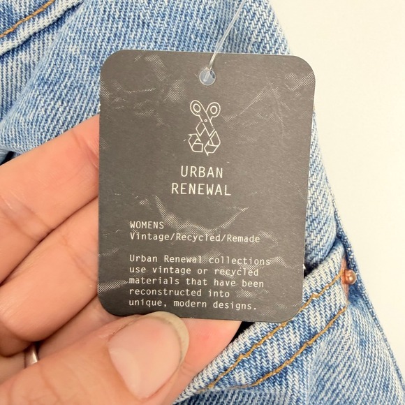 Urban Renewal Women's Blue Patchwork Festival Levi's 550 Boho Tapered Jeans 24 - Picture 8 of 10